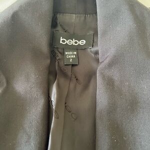 Bebe Women's Elegant Black Crop Suit Jacket